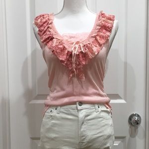 DD.MORRIS PARIS Lace Layer Trim Top